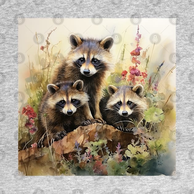 Three Cute Raccoons by tfortwo